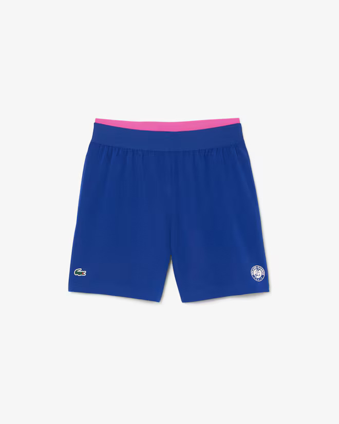 Short Lacoste Em Mesh De Compressão Integrado Sport - Azul